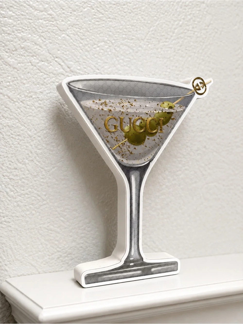 GUCCI LUXURY 3D WOOD MARTINI HOME DECOR